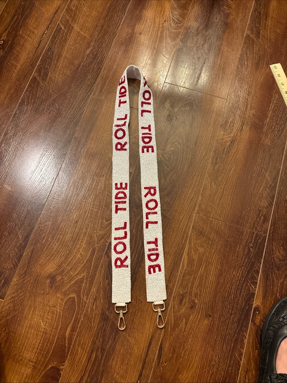 Beige Ivory Strap with Red "ROLL TIDE" Lettering - Detachable Bag Strap #alabama